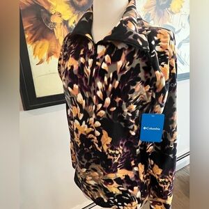 NWT COLUMBIA 1/4 zip ARTIC AIR LIGHTWEIGHT COLORFUL PULLOVER FLEECE - SMALL